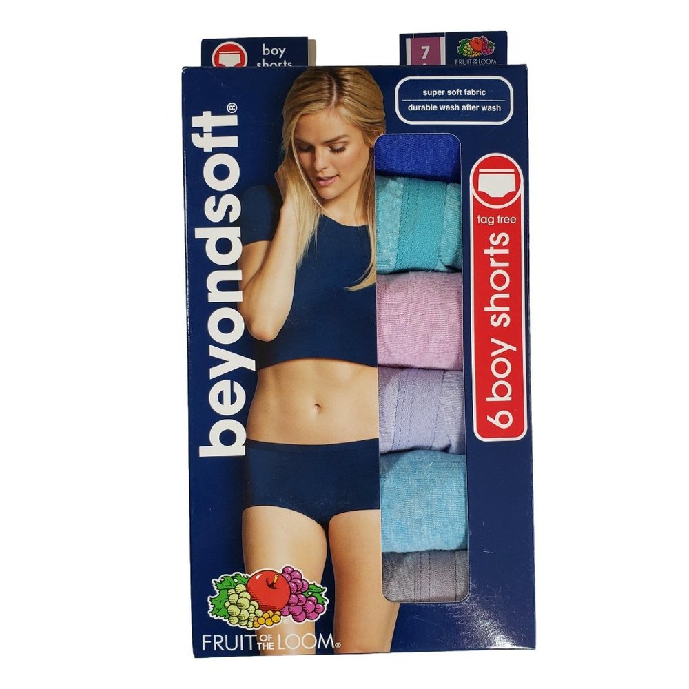Fruit of the Loom Women's Underwear Beyond Soft Panties Boy Shorts Tag Free NEW